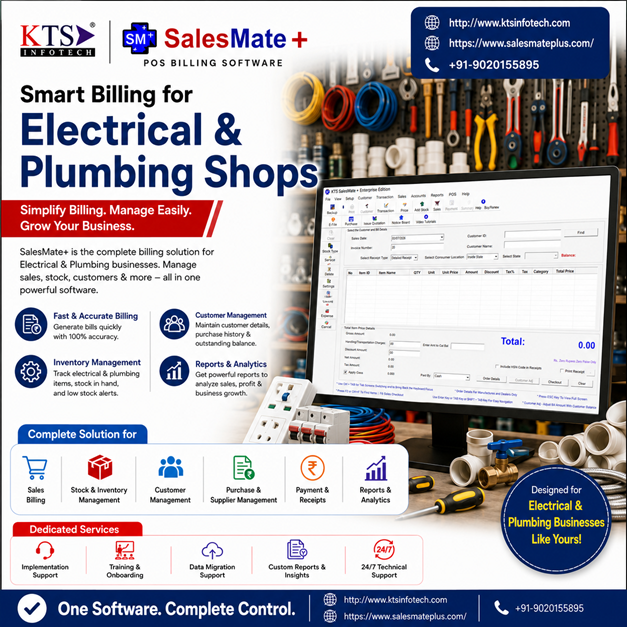 SalesMate+ Smart Billing for Electrical and Plumbing Shops